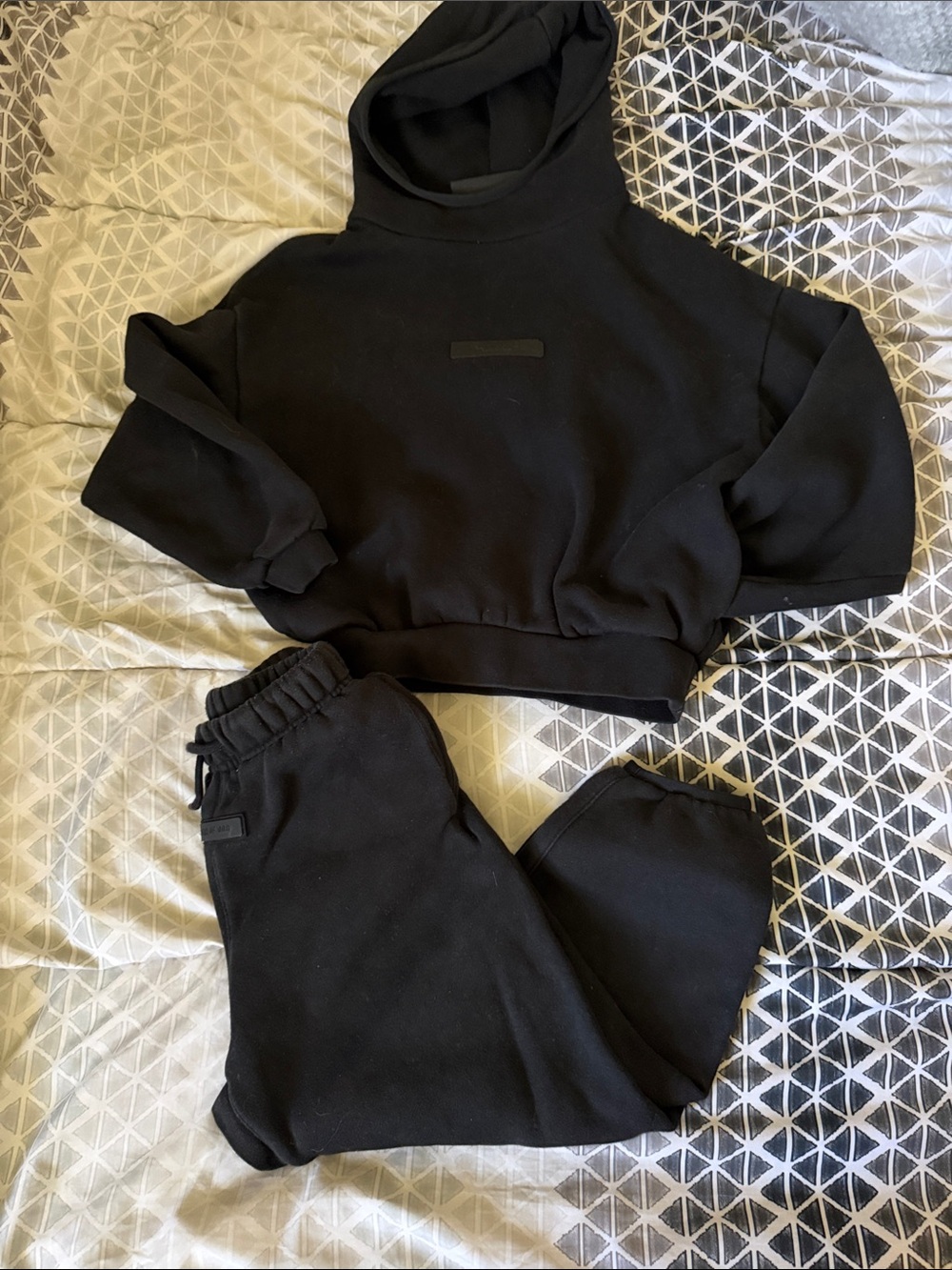 Black Essentials Hoodie & Jogger Set